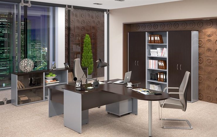 Набор мебели в офис IMAGO три стола, 2 шкафа, стеллаж, тумба в Казани - изображение 3